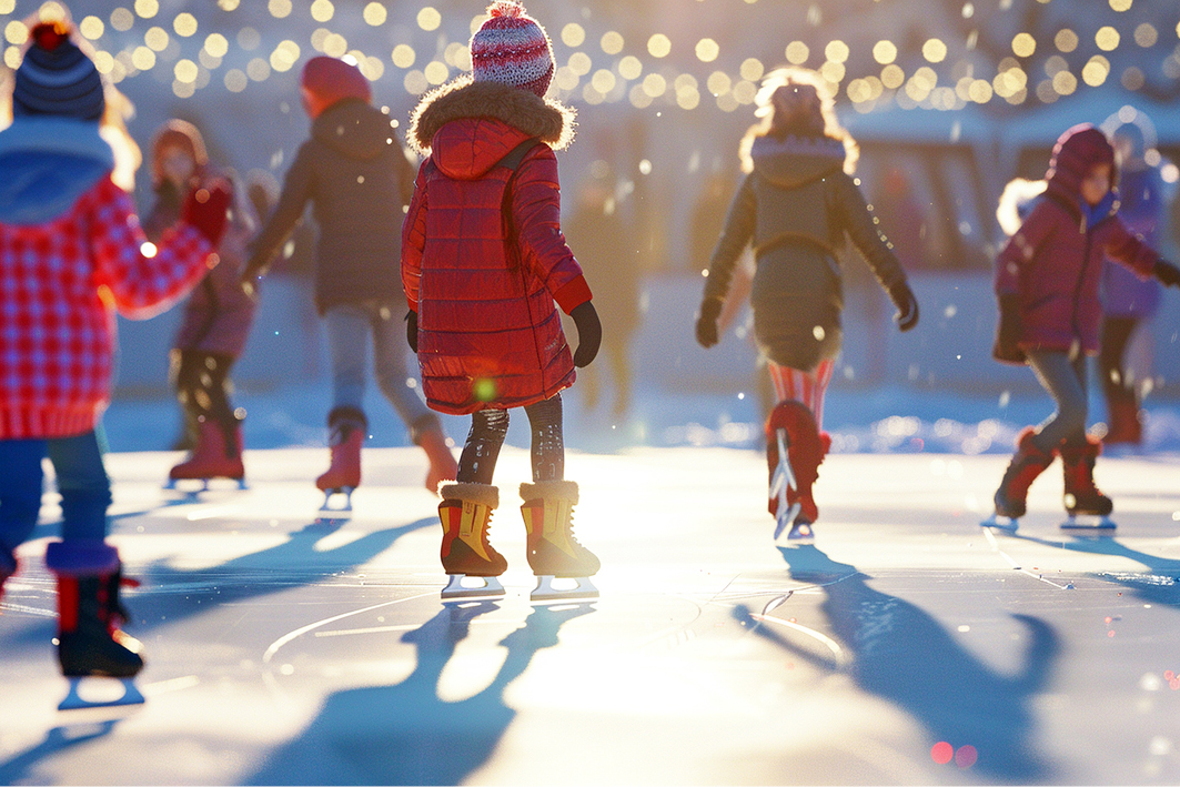 Kinder auf der Eislaufbahn